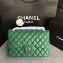Chanel Flap Shoulder Bags Green Original Lambskin Leather CF1113 Silver HY18143uU16