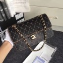 Chanel Flap Shoulder Bags Leather CF B1112 black gold chain HY8166FT35