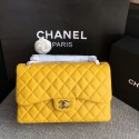 Chanel Flap Shoulder Bags Yellow Original Lambskin Leather CF1113 Silver HY21760KX86