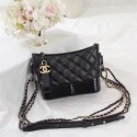 Chanel Gabrielle Calfskin Leather Shoulder Bag 8122A Black HY18110KX86