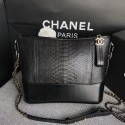 Chanel Gabrielle Shoulder Bag Original Python Leather A93842 Black HY20555dV68
