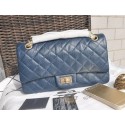 Chanel Glazed Crackled Leather Classic Flap Bag A30225 Royal HY12898lq41
