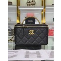 CHANEL HANDBAG Grained Calfskin&Gold-Tone Metal AP2805 black HY9136DV39