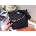 Chanel Hobo Handbag Calfskin Grosgrain & Gold Tone Metal A57576 black HY2350Kn56