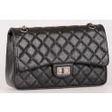 Chanel Jumbo Classic Flap Bag Black Calfskin Leather A28668 Silver HY15079CD62