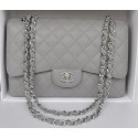 Chanel Jumbo Double Flaps Bag Grey Cannage Pattern A36097 Silver HY16108hi67