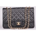 Chanel Jumbo Flap Bag Black Cannage Pattern A28600 Gold HY8388Pf97