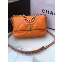 CHANEL Lambskin 19 Flap Bag AS1160 orange HY18530TV86