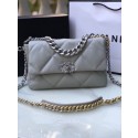 CHANEL Lambskin 19 Flap Bag AS1160N gray HY4993dN21