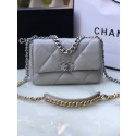 CHANEL Lambskin 19 Flap Bag AS1160S gray HY8632Yf79