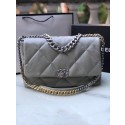 CHANEL Lambskin 19 Flap Bag AS1162 gray HY26455rf73
