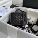 Chanel Lambskin Crystal Calfskin & Gold-Tone Metal Cosmetic Bag 8817 black HY11673Pf97