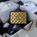 Chanel Lambskin Crystal Calfskin & Gold-Tone Metal Cosmetic Bag AS2900 black HY18210aj95