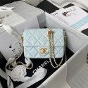 Chanel Lambskin Flap Shoulder Bag Original leather AS2855 light blue HY7377wn15