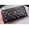 Chanel Lambskin & Gold-Tone Metal A81797 black HY12651Cw85