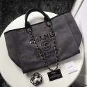 Chanel Large Canvas Tote Shopping Bag A1679 Grey HY19804sp14