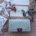 Chanel Le Boy Flap Shoulder Bag Cannage Patterns F67086 Skyblue HY1825Sy67