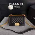 Chanel Le Boy Flap Shoulder Bag Original Calf leather A67085 black Gold Buckle HY15785Kd37