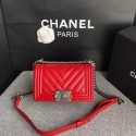 Chanel Le Boy Flap Shoulder Bag Original Caviar Leather P67085 Cherry silver Buckle HY18319Ea63