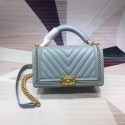 Chanel Leboy Original leather Shoulder Bag V67086 light blue & gold -Tone Metal HY15946NP24