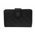 Chanel Matelasse Bi-Fold Wallet Black Original Cannage Pattern A48667 Gold HY5955dV68