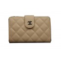 Chanel Matelasse Bi-Fold Wallet Original Cannage Pattern Leater CHA48667 Apricot HY19846FT35