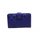Chanel Matelasse Bi-Fold Wallet Original Cannage Pattern Leater CHA48667 Blue HY7801FT35