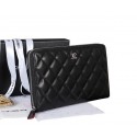 Chanel Matelasse Original Leather Zip Around Wallet A48982 Black HY29nQ90