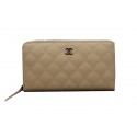 Chanel Matelasse Zip Around Wallet Cannage Pattern A50097 Apricot HY8585yx89