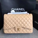 Chanel Maxi Quilted Classic Flap Bag Apricot Sheepskin Leather A58601 Gold HY6389Xp72