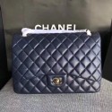 Chanel Maxi Quilted Classic Flap Bag Blue Sheepskin Leather A58601 Gold HY3068Gm74