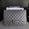 Chanel Maxi Quilted Classic Flap Bag Grey Sheepskin Leather A58601 Gold HY7235fw56