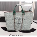 Chanel Medium Canvas Tote Shopping Bag 8099 green HY21174Yv36