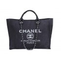 Chanel Medium Canvas Tote Shopping Bag A02042 Black HY19068vX95