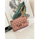 Chanel MINI 2.55 HANDBAG Metallic Grained Calfskin & rose gold Metal AS0874 pink HY1183vX95