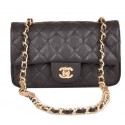 Chanel mini Classic Flap Bag Black Cannage Pattern 1117 Gold HY23587Is53