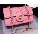 Chanel mini Classic Flap Bag Original Snake Leather A1116 Pink HY17062uk46