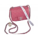 Chanel mini Classic Flap Bag Rose Cannage Pattern 1115 Silver HY16164Fh96