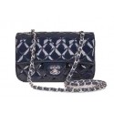 Chanel mini Classic Flap Bag Royal Patent Leather 1117 Silver HY12072Ym74