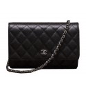 Chanel mini Flap Bag A33814 Black Cannage Pattern Silver HY15213dN21