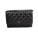 Chanel mini Flap Bag CHA33814 Black Original Sheepskin Leather Silver HY11193Pu45