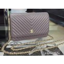 Chanel mini Flap Bag Chevron Leather A33814 Grey HY2066Cw85