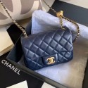 Chanel MINI Flap Bag Original Sheepskin Leather AS1786 Navy Blue HY3956OG45