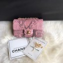 Chanel Mini Flap Bag Python & Gold-Tone Metal A69900 pink HY80nS91