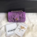 Chanel Mini Flap Bag Python & Gold-Tone Metal A69900 purple HY6921TP23