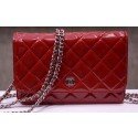 Chanel mini Flap Bag Red Patent Leather A33814P Silver HY3834Xp72