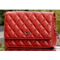 Chanel mini Flap Bag Red Sheepskin Leather A33814 Silver HY8869bm74