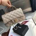 CHANEL mini flap bag with top handle AS2431 Apricot HY1975Av26