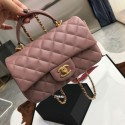 CHANEL mini flap bag with top handle AS2431 pink HY11960TV86