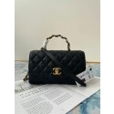 Chanel mini flap bag with top handle AS2478 Black HY13467yj81